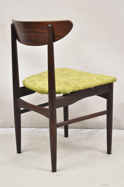 Vintage Dyrlund Mid Century Danish Modern Rosewood Curved Back Dining Side Chair
