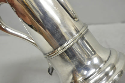 Antique English Regency Silver Plated Flagon Pitcher w/ Heart Handle