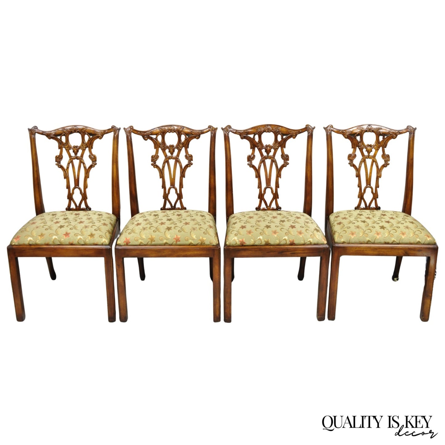Chippendale Style Carved Mahogany Dining Side Chairs attr Theodore Alexander - 4