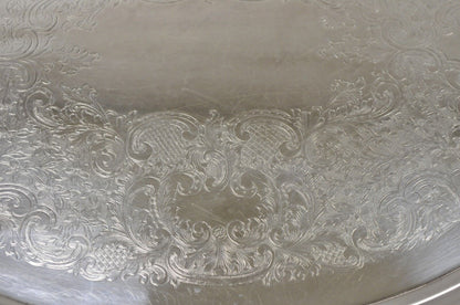 Vintage Poole Silver Co Lancaster Rose 30" Victorian Style Serving Platter Tray