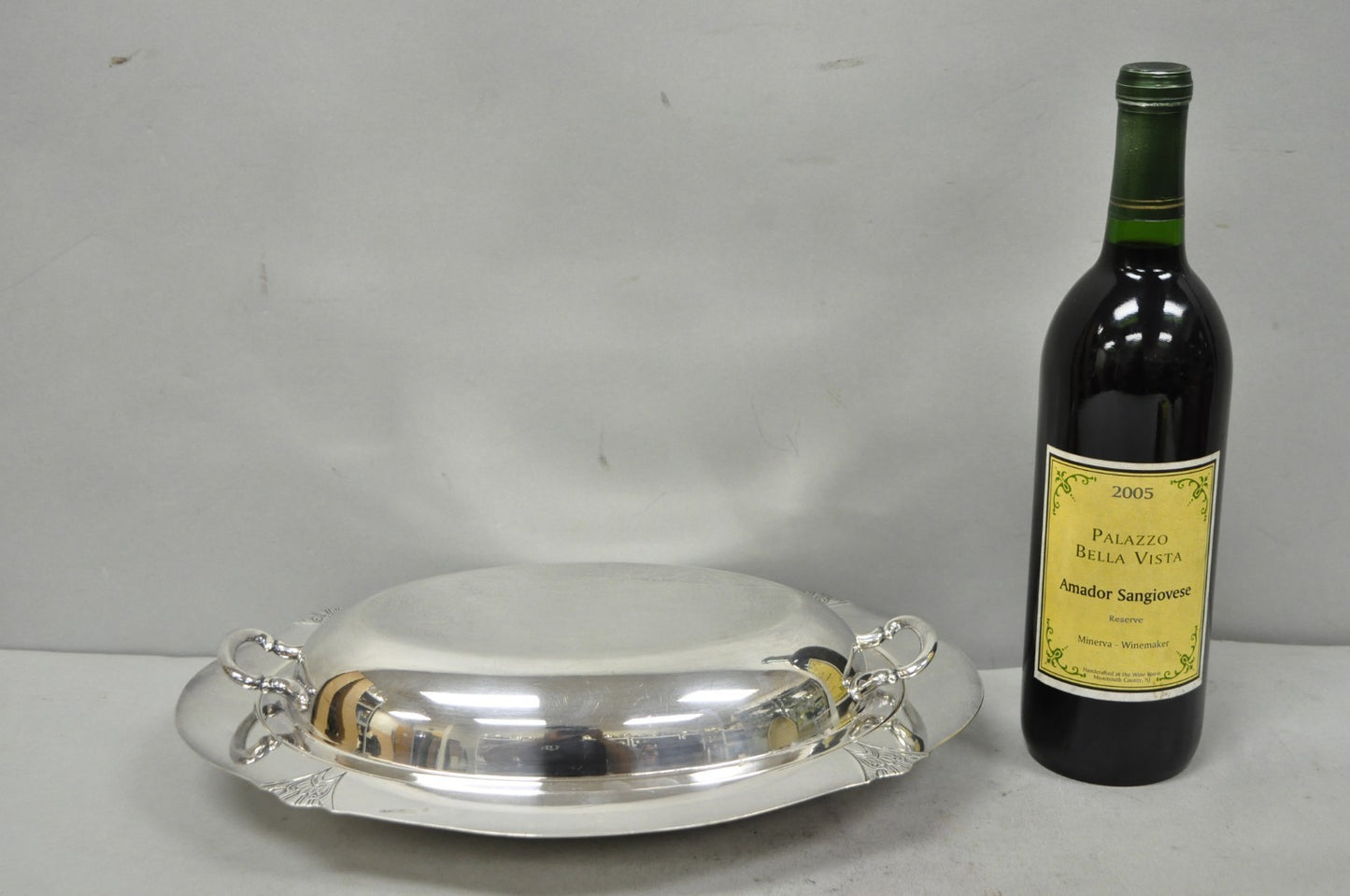 Vintage Victor SP Co Art Deco Silver Plated Covered Vegetable Serving Dish