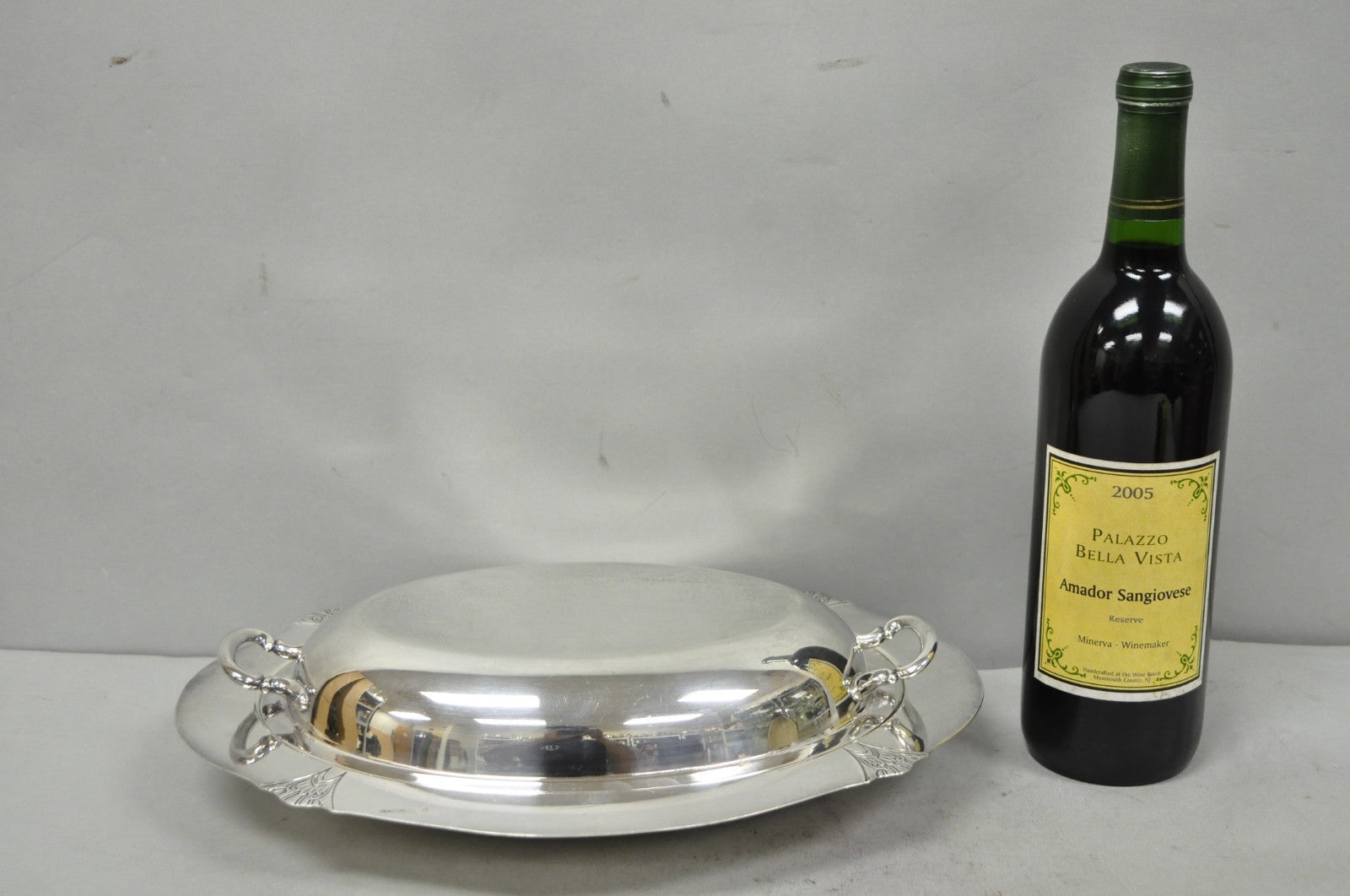 Vintage Victor SP Co Art Deco Silver Plated Covered Vegetable Serving Dish