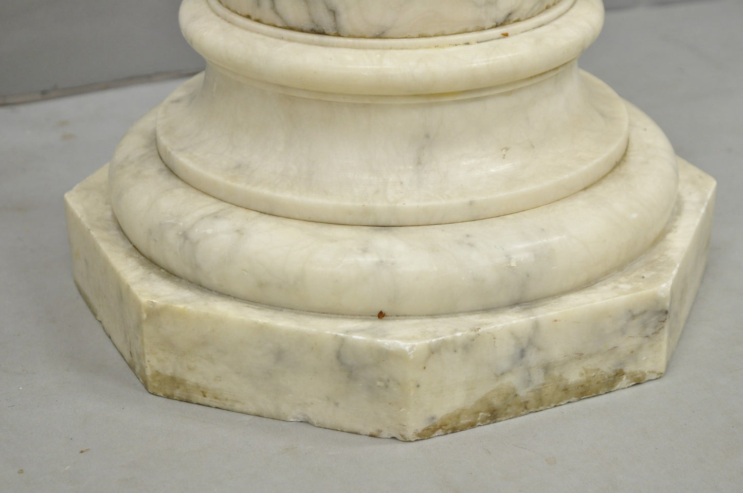 Antique Italian Classical Carved Marble Column Empire Pedestal Bust Stand