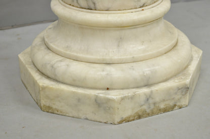 Antique Italian Classical Carved Marble Column Empire Pedestal Bust Stand