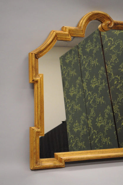 Vintage Italian Hollywood Regency Gold Gilt Carved Wood 32 x 40 Wall Mirror