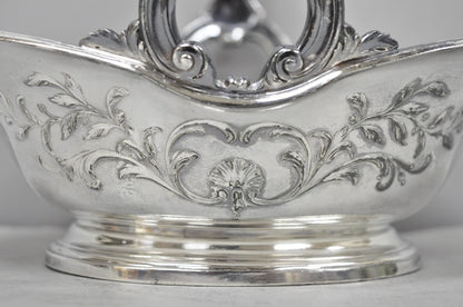 Antique Christofle Gallia French Art Nouveau Silver Plated Fruit Basket w Handle