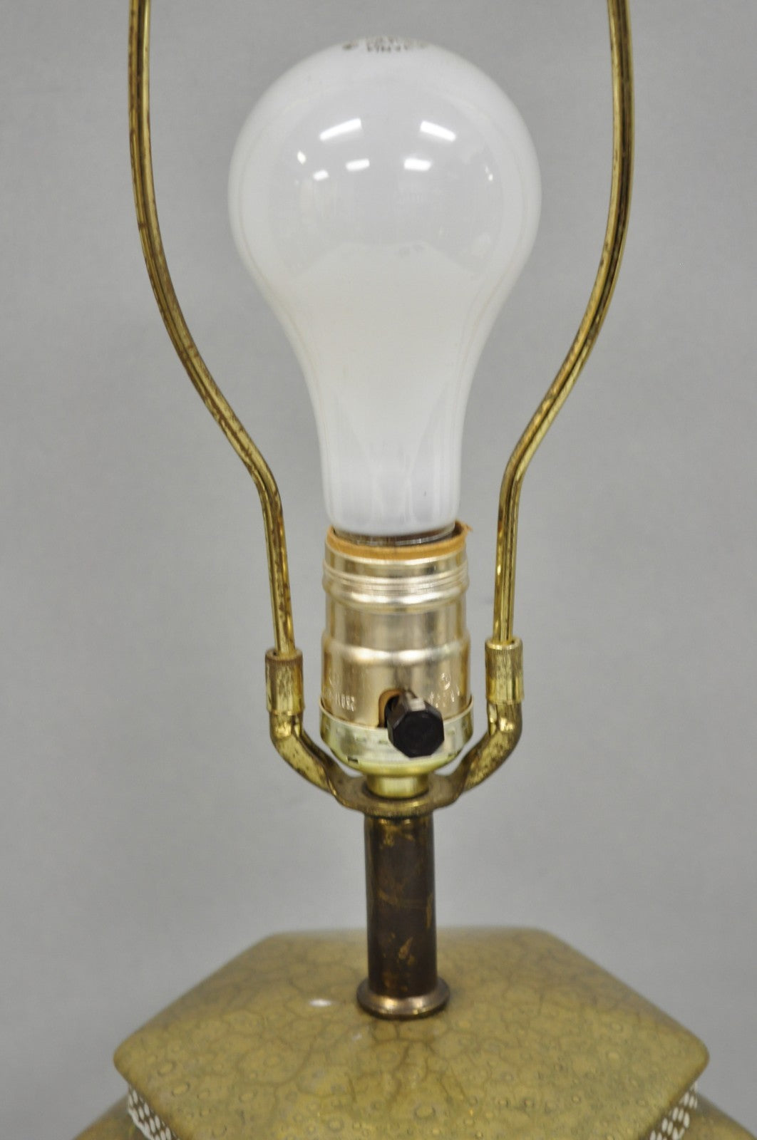 Vintage Oriental Small Porcelain Gold Oil Drop Painted Boudoir Table Lamp