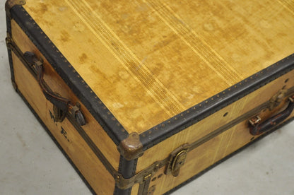 Antique Overland Trunk Wardrobe Fitted Steamer Trunk Hard Luggage Closet