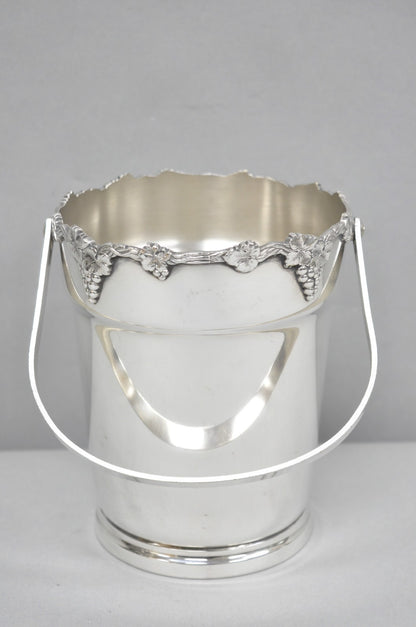 Vintage Victorian Prata 90 Silver Plated Small Bar Champagne Ice Bucket w Handle