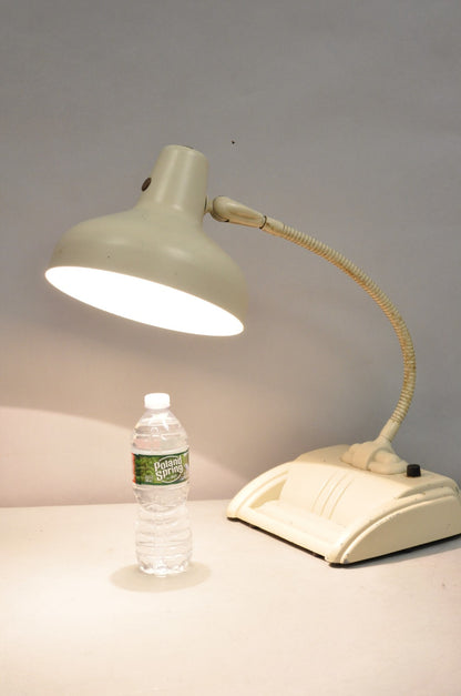Vintage Acme Lite Beige Mid Century Modern Retro Adjustable Gooseneck Desk Lamp