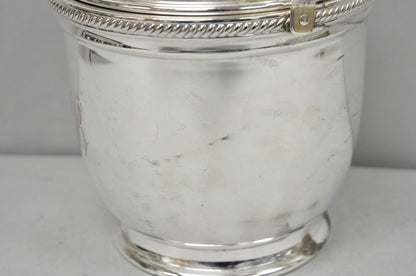 Vintage Victorian Silver Plated Reticulating Hinge Ice Bucket w/ "B" Monogram