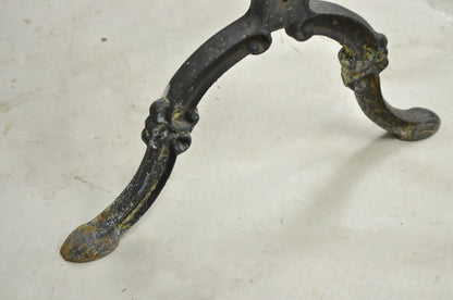 Antique French Victorian Cast Iron Pastry Table Base Marble Top Console Table