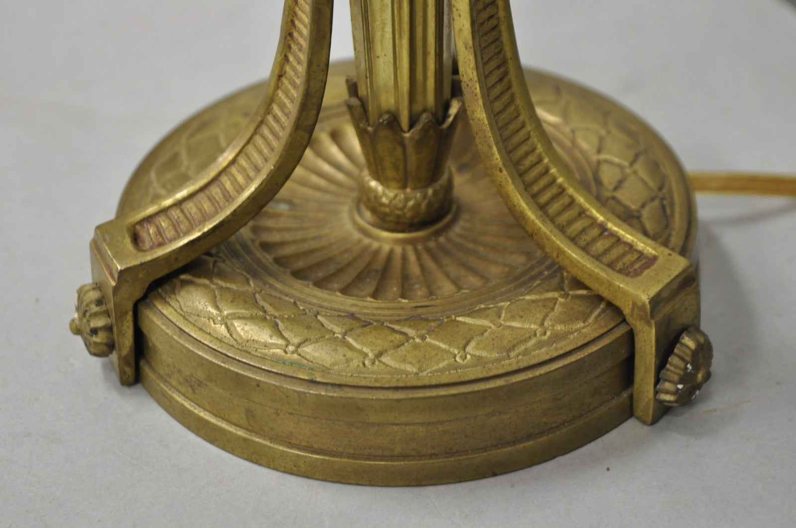 Antique French Empire Neoclassical Bronze "Torch & Arrow" Candlestick Table Lamp