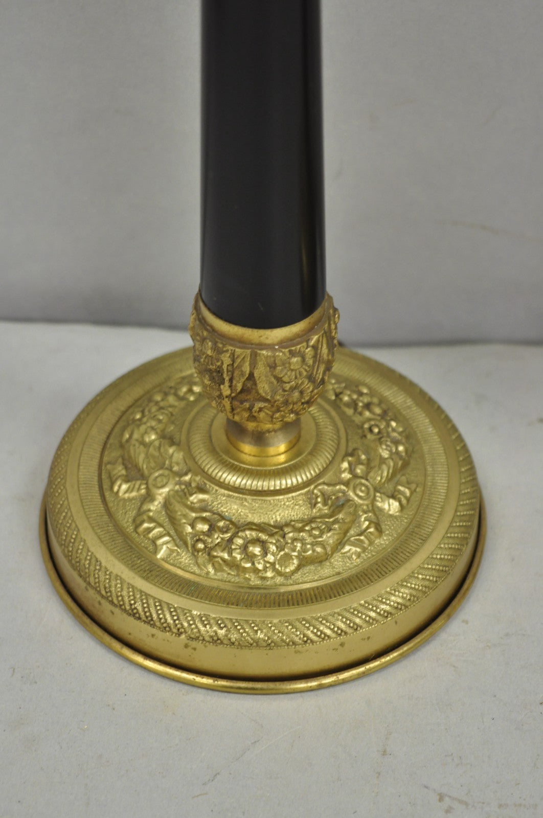 Vintage Warren Kessler French Empire Bronze Candlestick Small Table Lamps a Pair