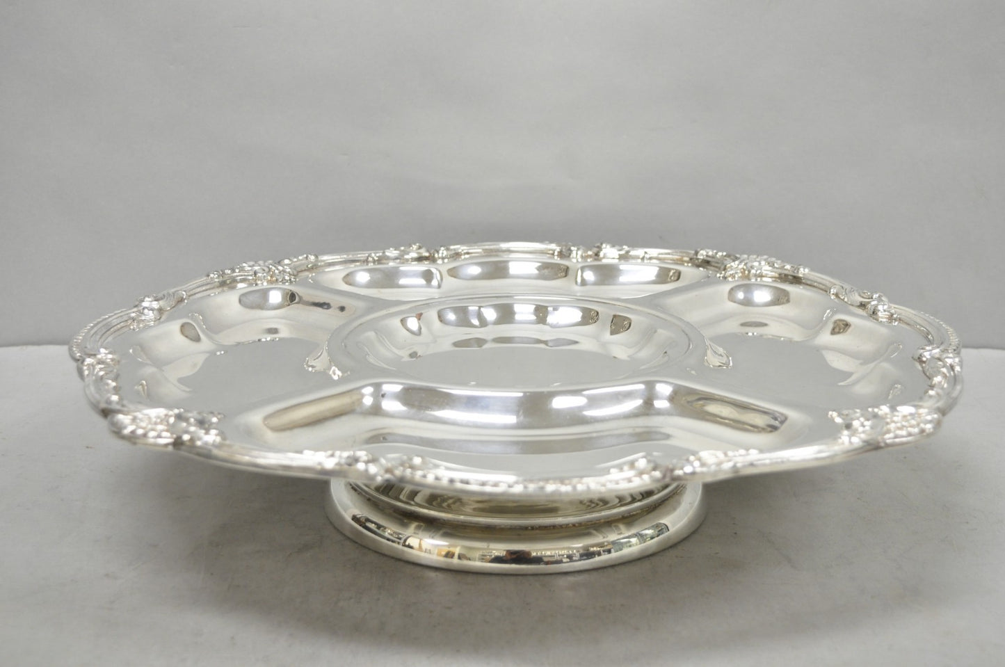 Vintage Victorian Silver Plated Lazy Susan Revolving Serving Platter Party Tray
