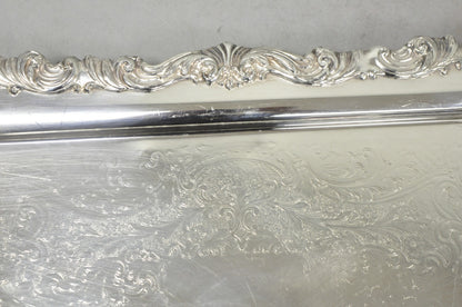 Vintage FB Rogers 1338 Victorian Silver Plated Narrow Serving Platter Bar Tray