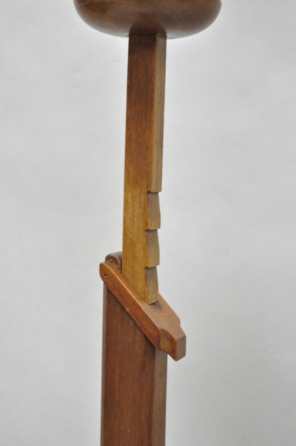 Vintage Frances Elkins Style Colonial Mahogany Ratchet Candlestick Floor Lamp