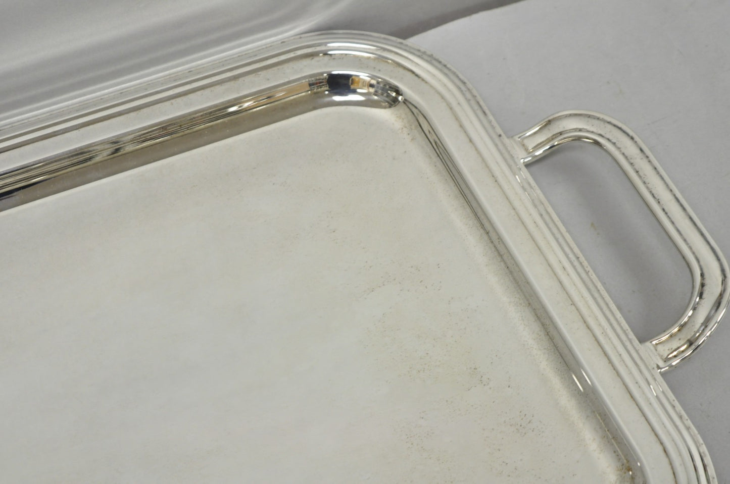 Contemporary Modern Landes Silver Plated Rectangular Bar Serving Platter Tray