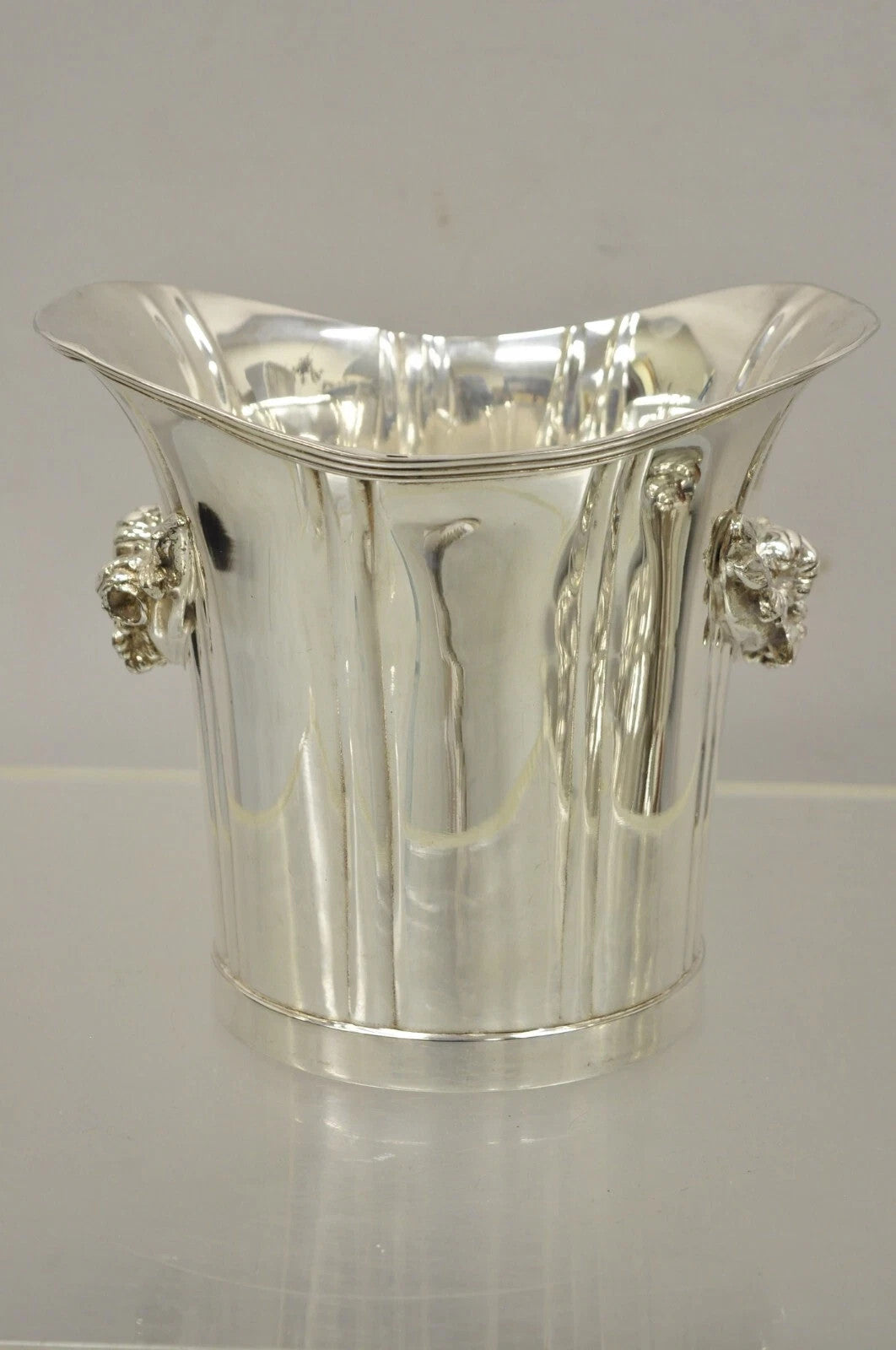 English Victorian Royal Castle Silver Plated Ice Bowl & Champagne Chiller Bucket