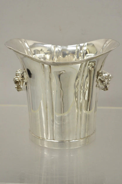 English Victorian Royal Castle Silver Plated Ice Bowl & Champagne Chiller Bucket