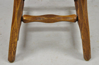 Pair Antique Hunt Country Furniture Colonial Pine Wood Hickory Style Side Chairs