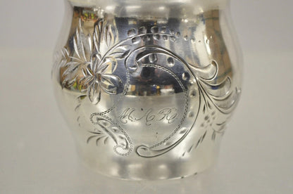 Antique Van Bergh Silver Plated Victorian Tea Serving Set w/ Monogram - 3 Pc Set