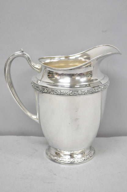 Vintage Victorian Oneida Maybrook Silver Plated Floral Repousse Water Pitcher