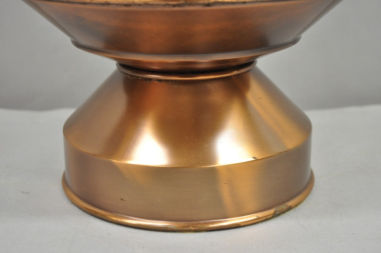 Vintage Industrial Mid Century Modern Copper Metal "Ship Turbine" Table Lamp
