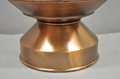 Vintage Industrial Mid Century Modern Copper Metal "Ship Turbine" Table Lamp