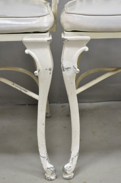 Vintage Art Nouveau Style Trojan Scrolling Cast Aluminum Dining Chairs Set of 4