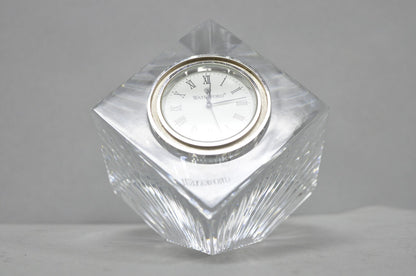 Vintage Waterford Crystal Glass Diamond Shaped Meridian Small Desk Clock