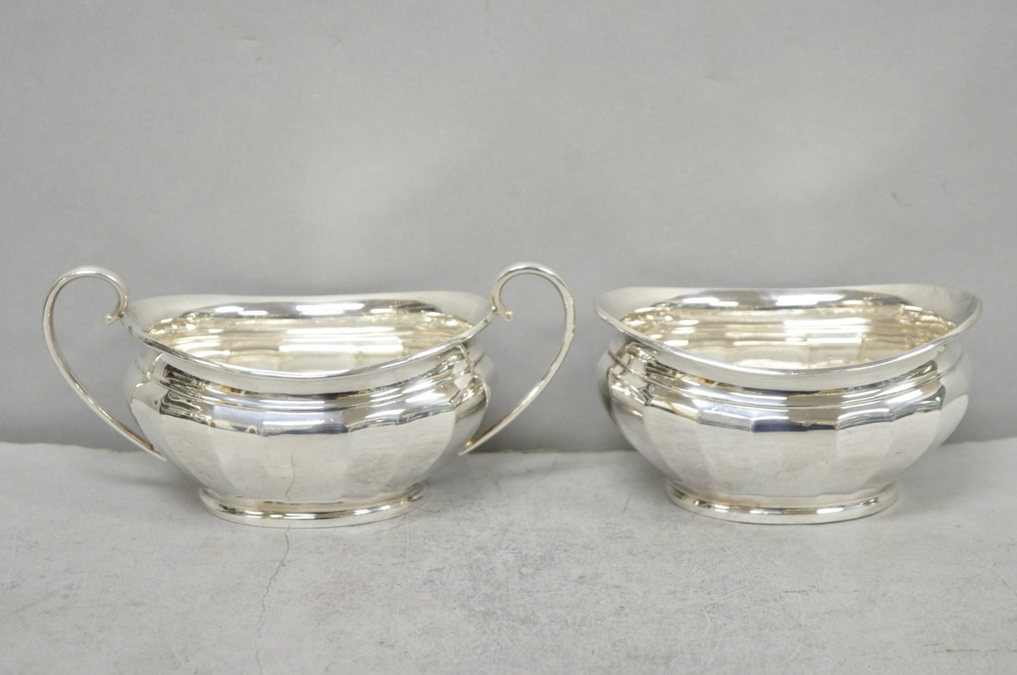 Antique "Unity" AI Silver Plated Edwardian Sugar Bowl & Creamer Milk Jug England