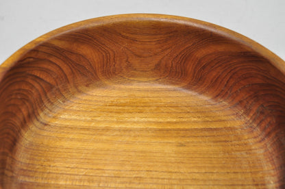 Vintage Mid Century Danish Modern Carved Teak Wood Salad Fruit Bowl (A)