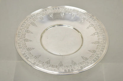 Antique Wallingford Silver Plated Victorian 10" Round Decorated Dish Platter