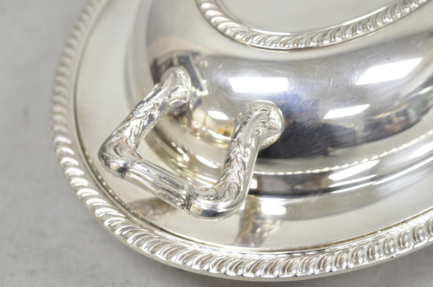 Vintage Oneida Fiesta Silver Plated Oval Covered Vegetable Serving Dish Platter