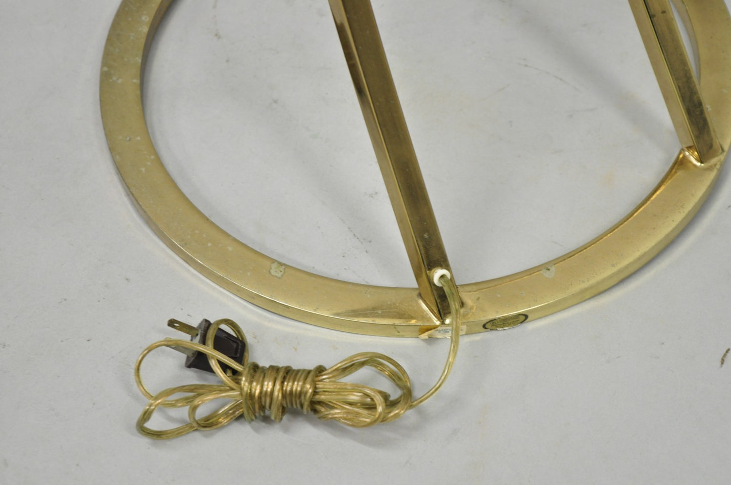 Vintage Mid Century Modern Sculptural Brass Plated Metal Floor Lamp by Clover