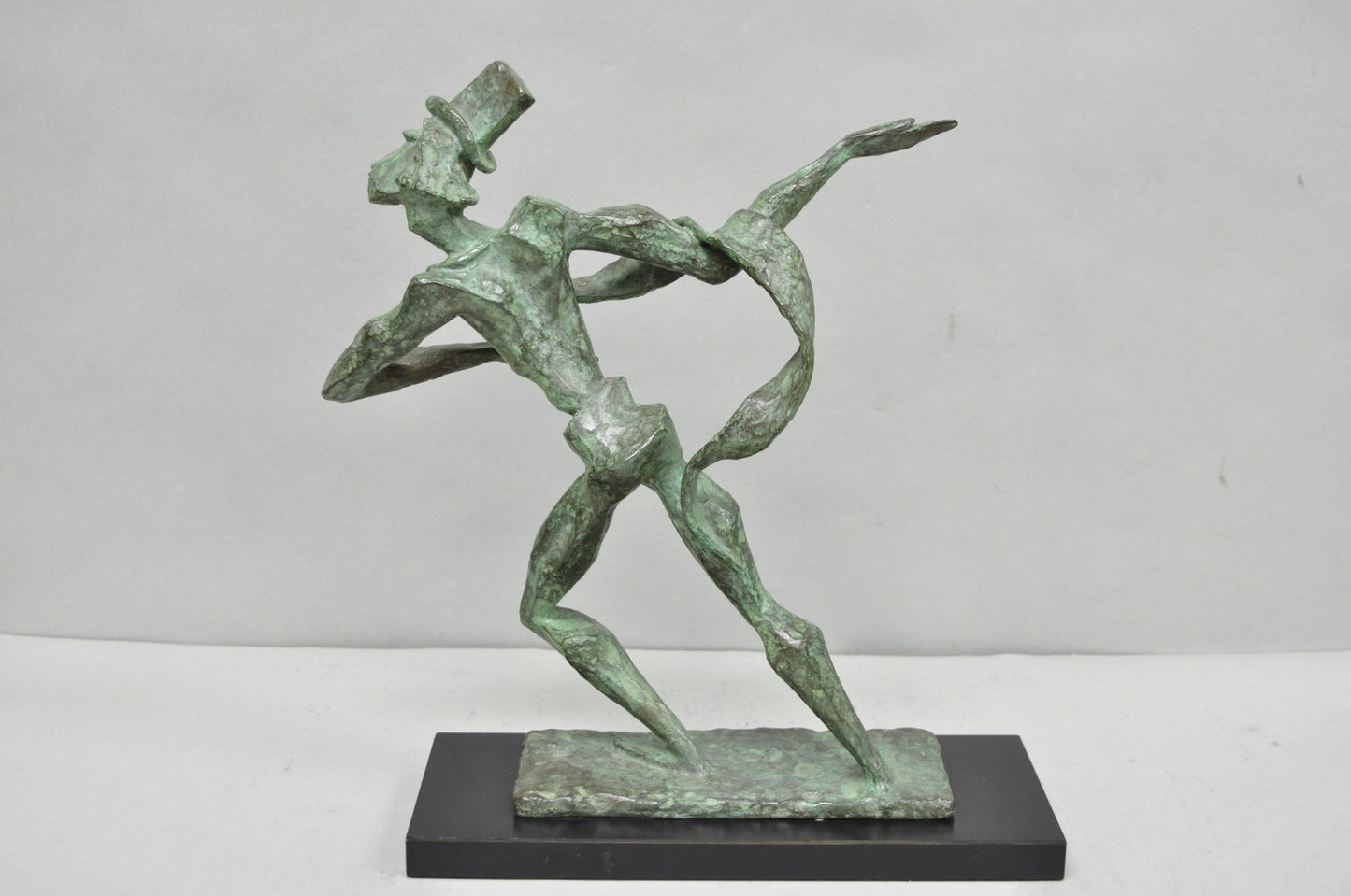 Estelle Goodman Brutalist Mid Century Modern Bronze Dancing Man Sculpture