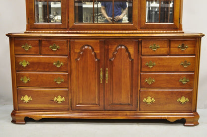 Stanley American Craftsman Cherry Wood Lexington Hutch China Display Cabinet