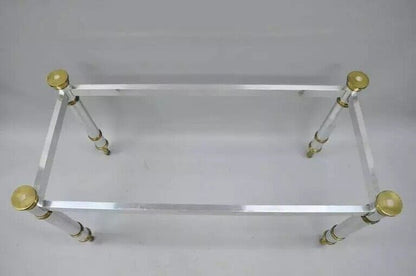 Vintage Maison Jansen Style Hollywood Regency Chrome & Brass Console Table Base