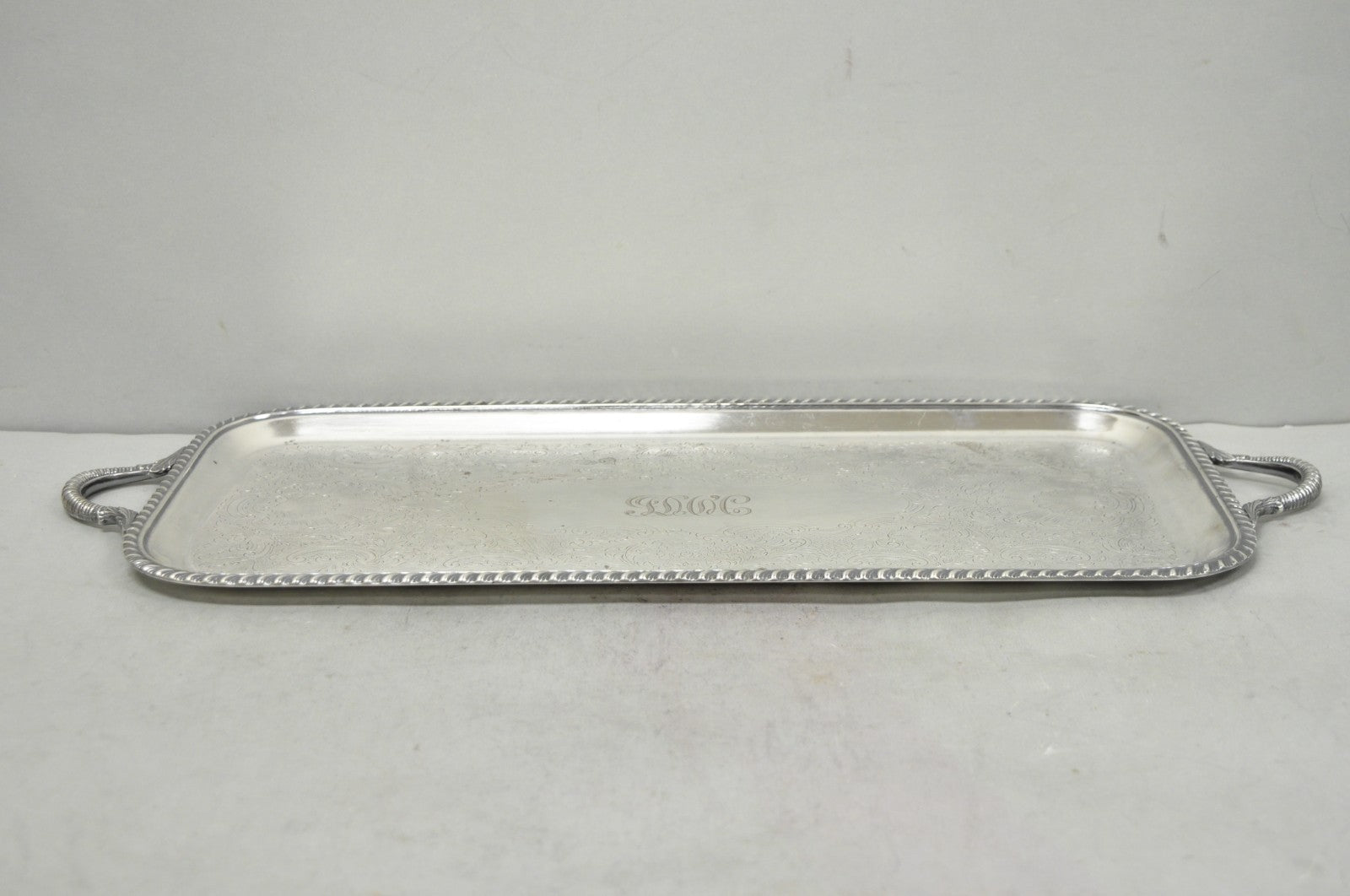 Vintage Black Starr & Gorham Silver Plated Narrow Serving Platter Bar Tray