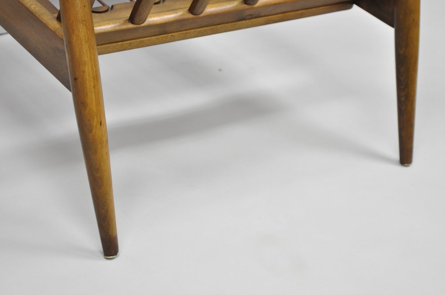 Vintage Mid Century Modern Danish Style Sculptural Walnut Lounge Arm Chair
