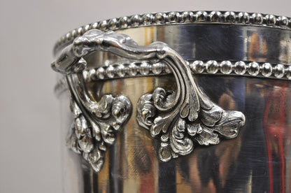English Victorian Henry Hicks Silver Plated Champagne Ice Bucket Wine Chiller
