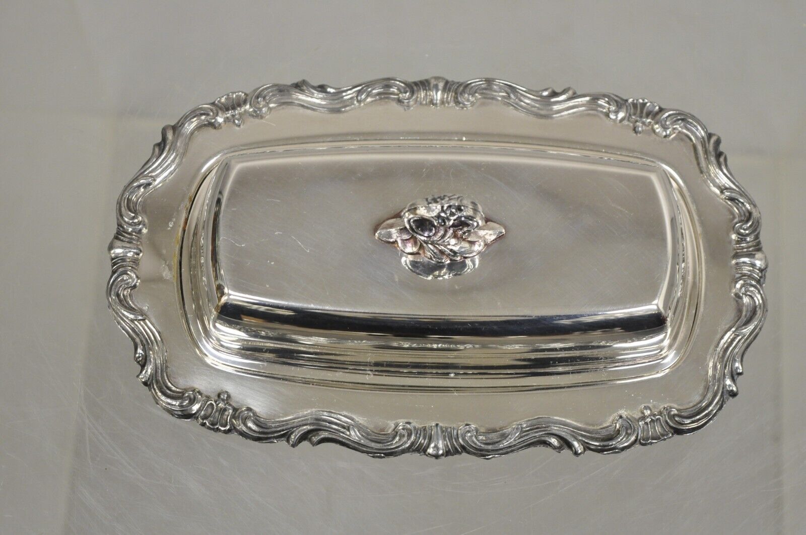 FB Rogers Silver Co. 1959X Silver Plated Covered Butter Dish w/ Glass Liner
