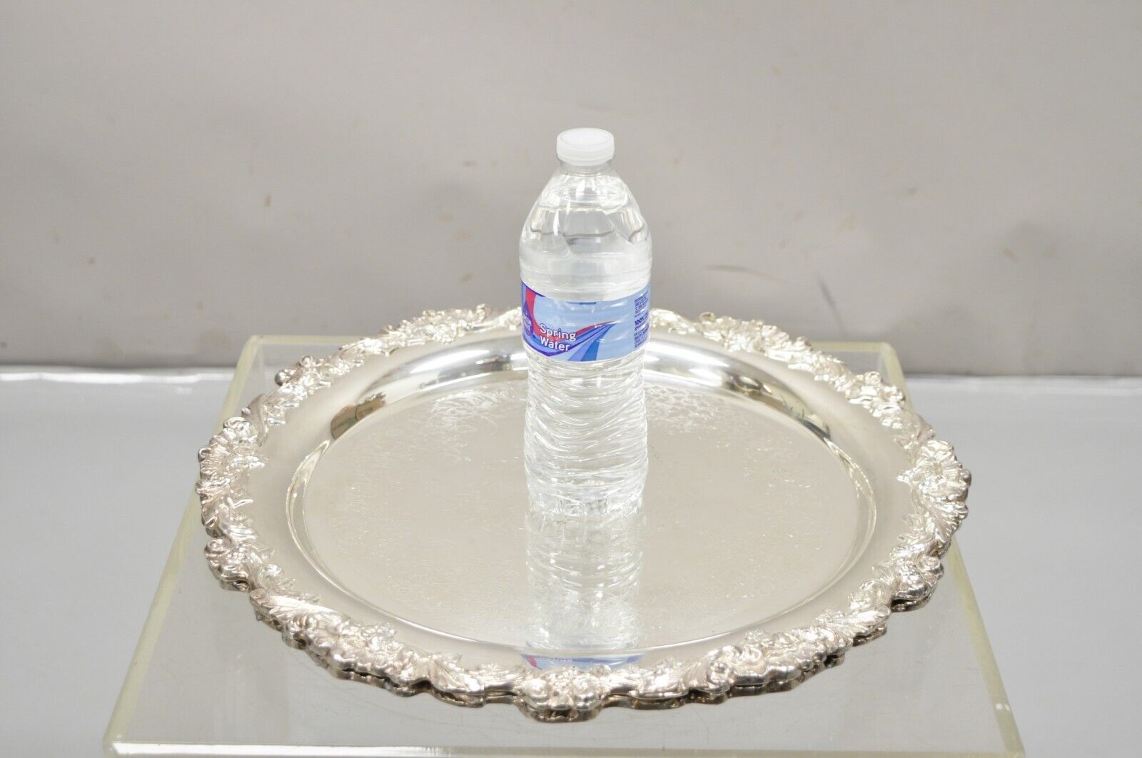 Pair Webster Wilcox International Silver Plated 16” Round Serving Platter Tray