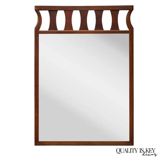 Vintage Mid Century Modern Walnut Kent Coffey Broyhill Brasilia Style Mirror
