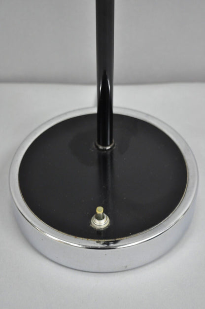 Vintage Mid Century Modern Black Arc Chrome Metal Table Desk Lamp