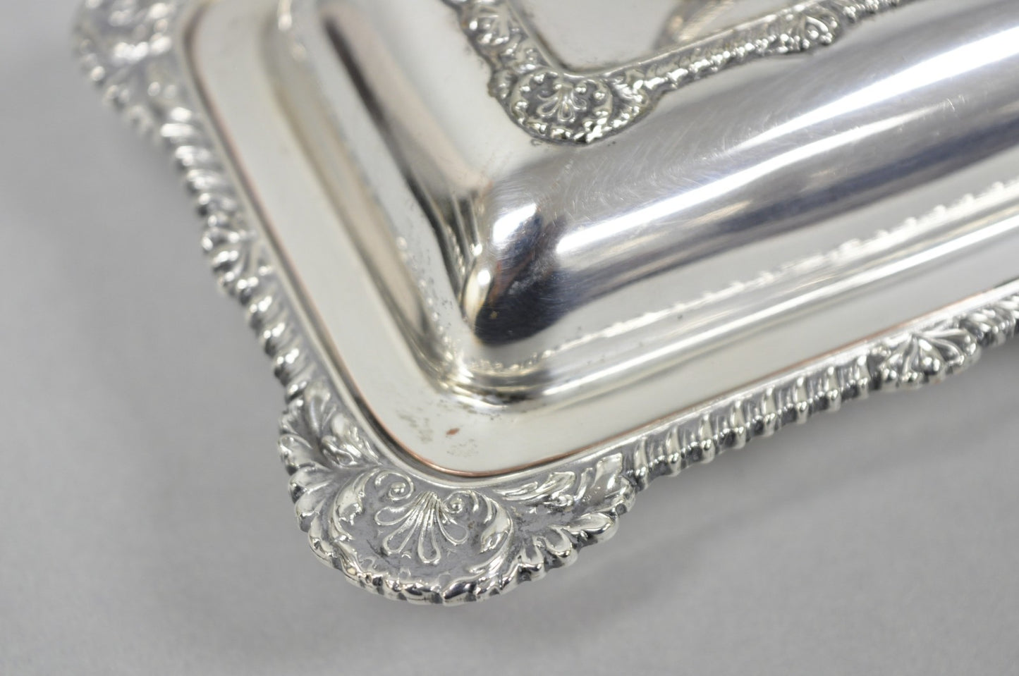 Vintage Miniature Sheffield England Silver Plated Covered Serving Dish Platter