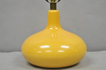Mid Century Modern Lotte and Gunnar Bostlund Mustard Yellow Ceramic Table Lamp