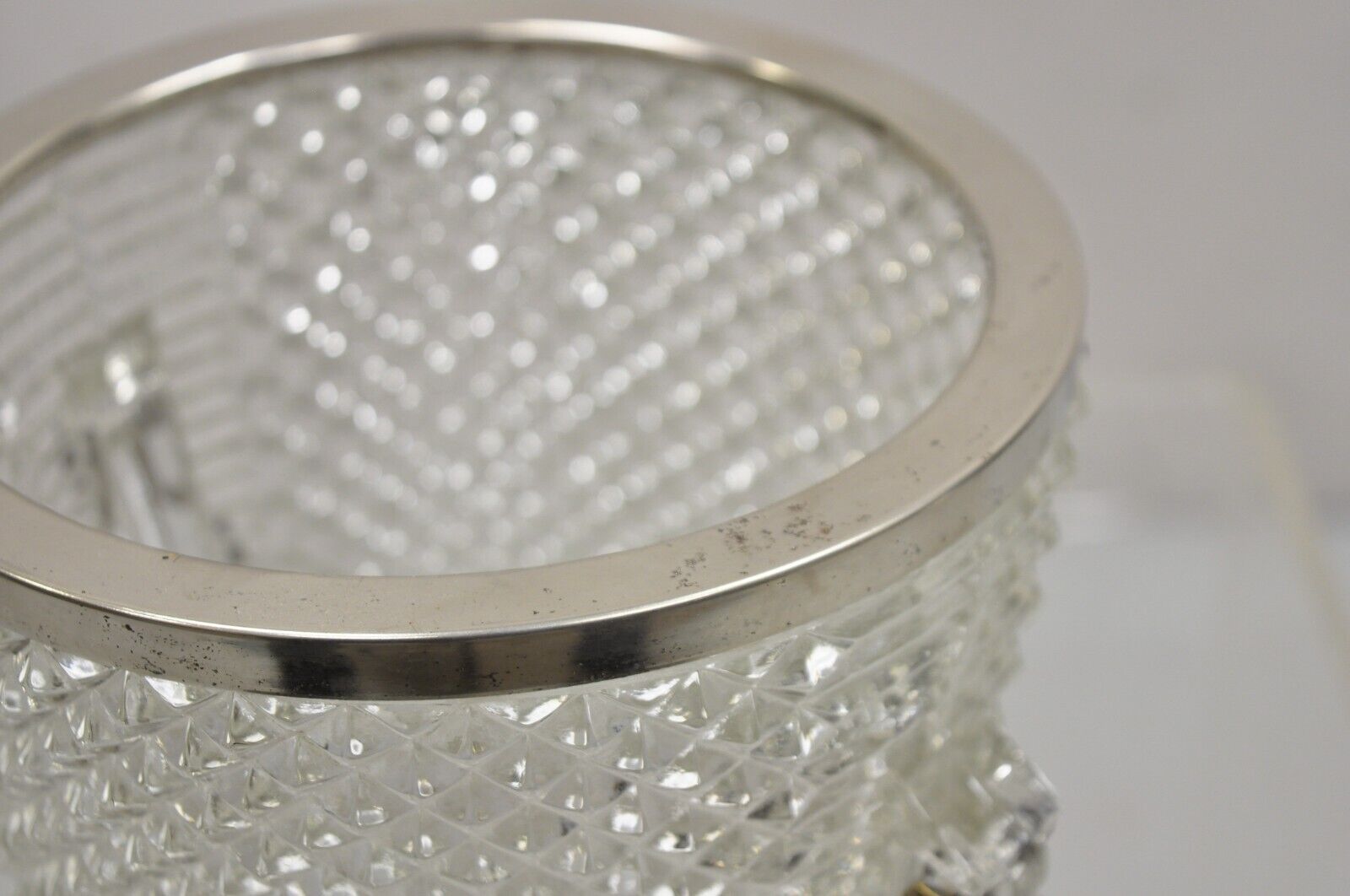 Vintage English Regency Crystal Glass Silver Plated Champagne Chiller Ice Bucket