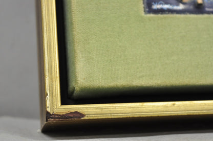 Vintage Mid Centuy Modern Enameled Copper Clipper Ship Art Painting by M. Rosen